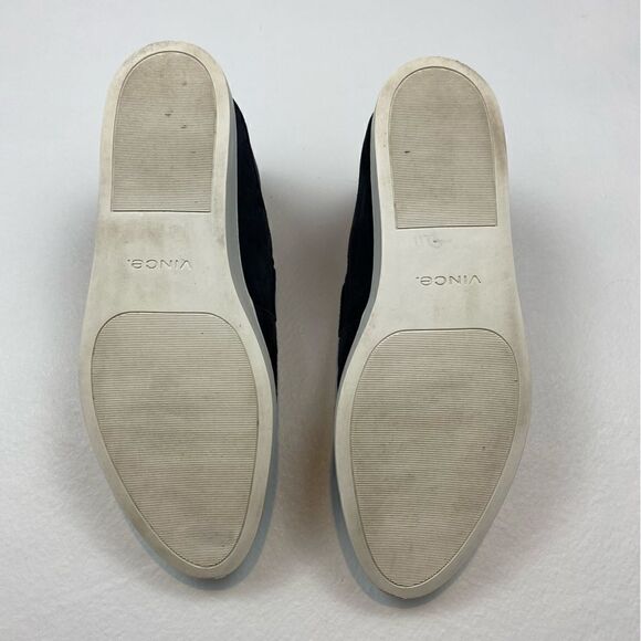 VINCE Garvey Suede Slip-on Mules Sneakers Black 38.5 - Picture 11 of 11